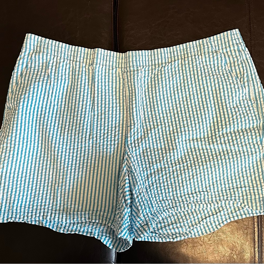 Lands' End Blue and White Striped Women's Bermudas